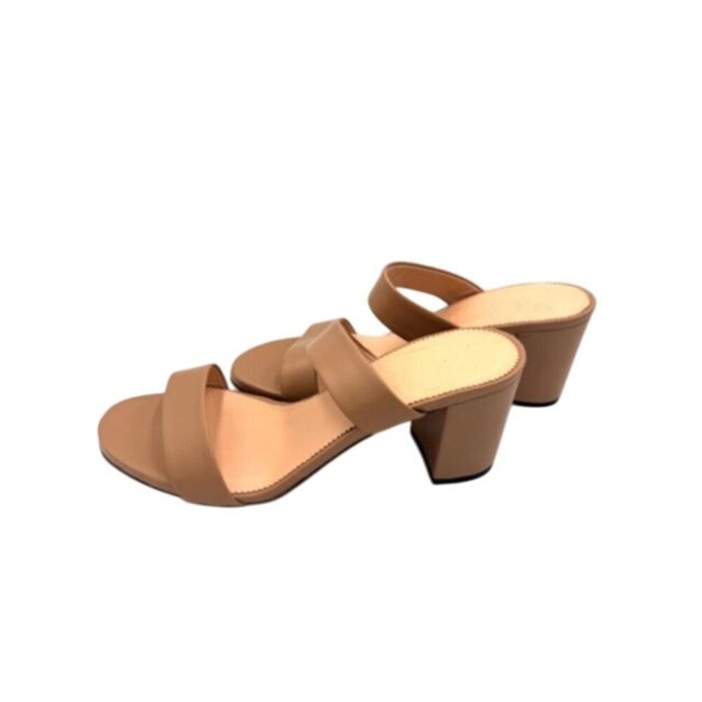 J.Crew Womens light camel Lucie Leather Block Heel Sandals Size 9 w/Box - Picture 8 of 12